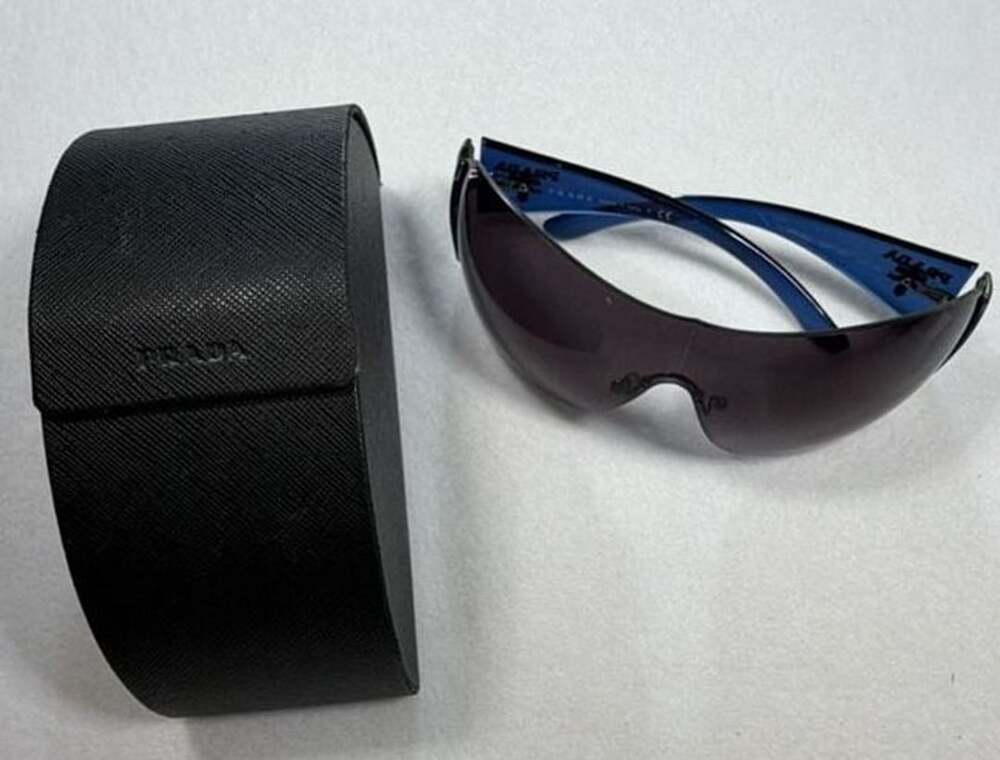 Prada Linea Rossa Sport Shield Sunglasses Blue Gradient With Case
